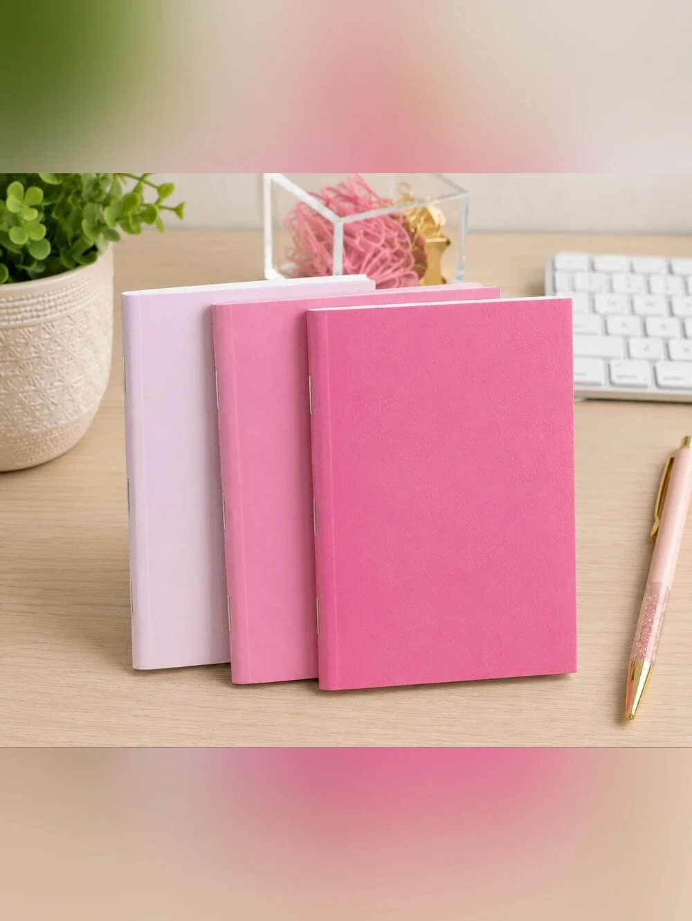 Office Depot 3 Pack Writing Journals Pink Pocket Size Notebooks 24 Sheets Each